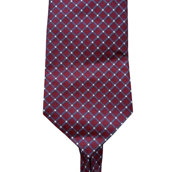 VTG Roundtree & York silk tie maroon and navy - Picture 1 of 6